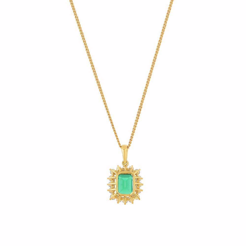 Spangled Emerald Halo Pendant-Pendants-OPS23E21-D411R0B
