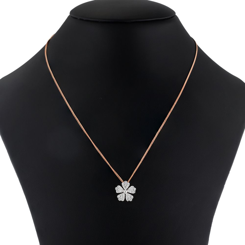 Charming Floral Diamond Pendant-Pendants-OPS23E23-D400X0B