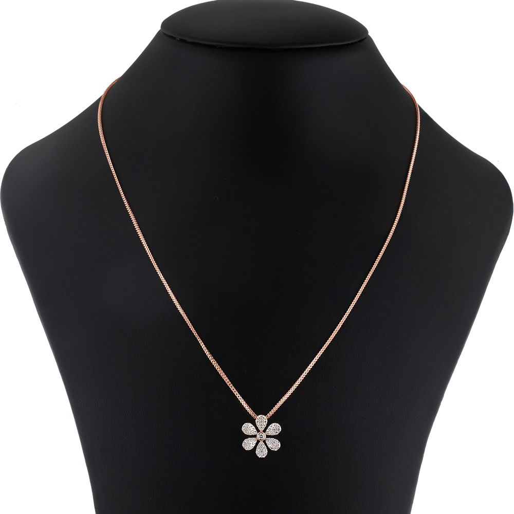 Cherished Rose Gold Floral Pendant-Pendants-OPS23E24-D400X0B
