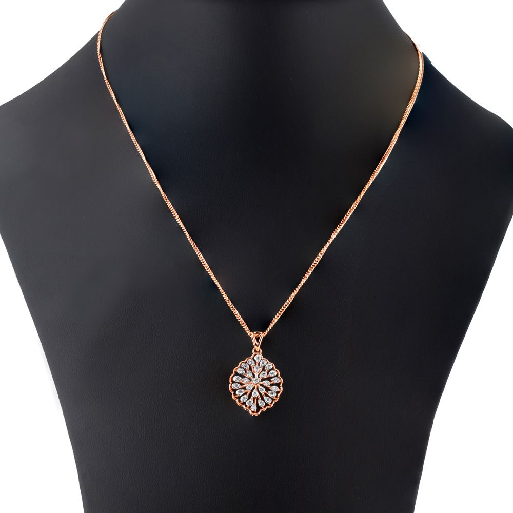 Glimmering Diamond and Rose Gold Pendant Set-All Jewellery-OSP23E28-D400X0B