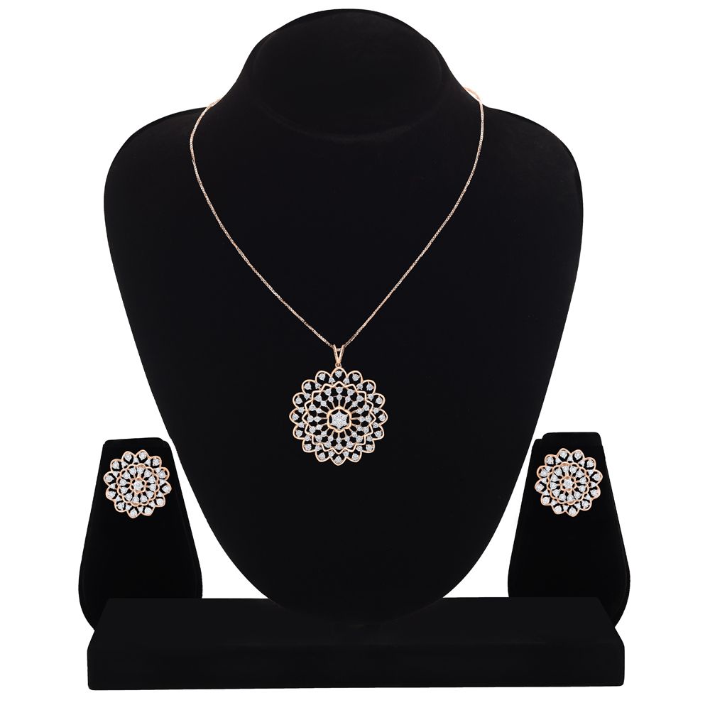 Glossy Mandala Design Diamond Pendant Set-All Jewellery-OSP23E29-D900X0C