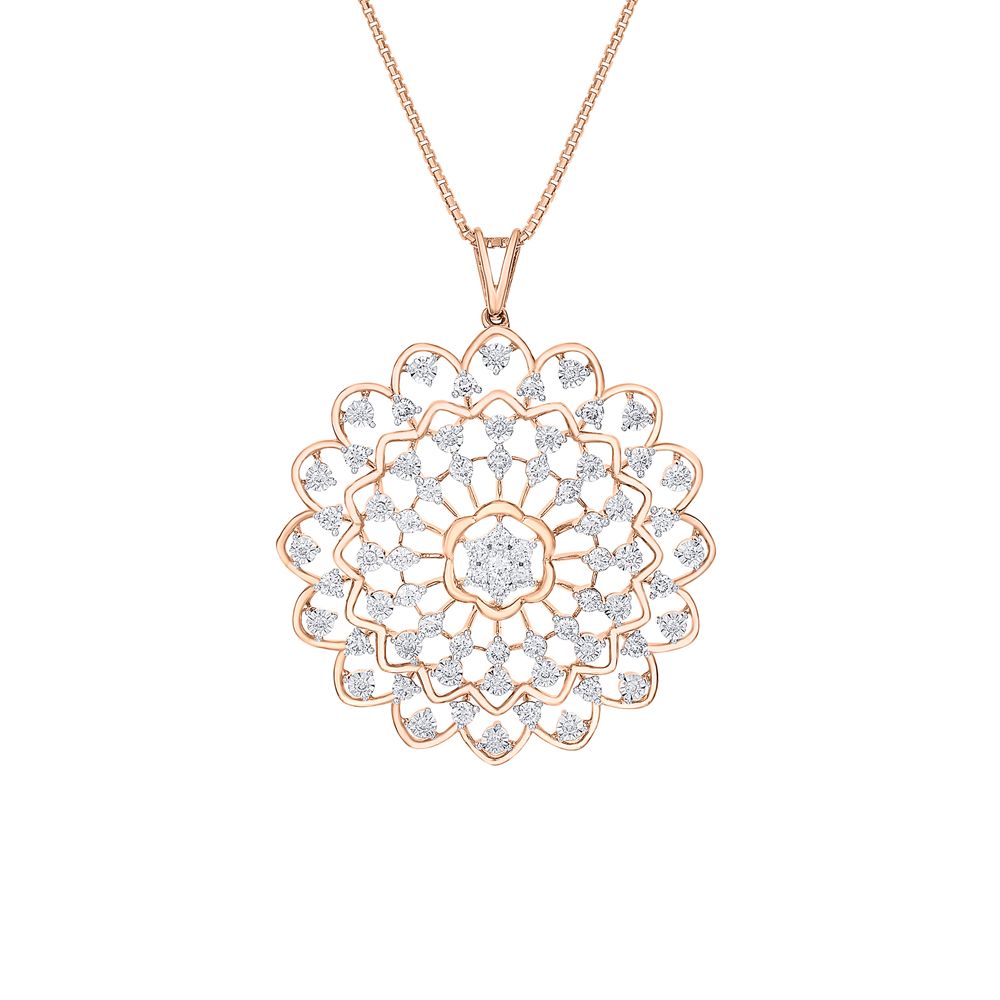 Glossy Mandala Design Diamond Pendant-Pendants-OPS23E29-D900X0C