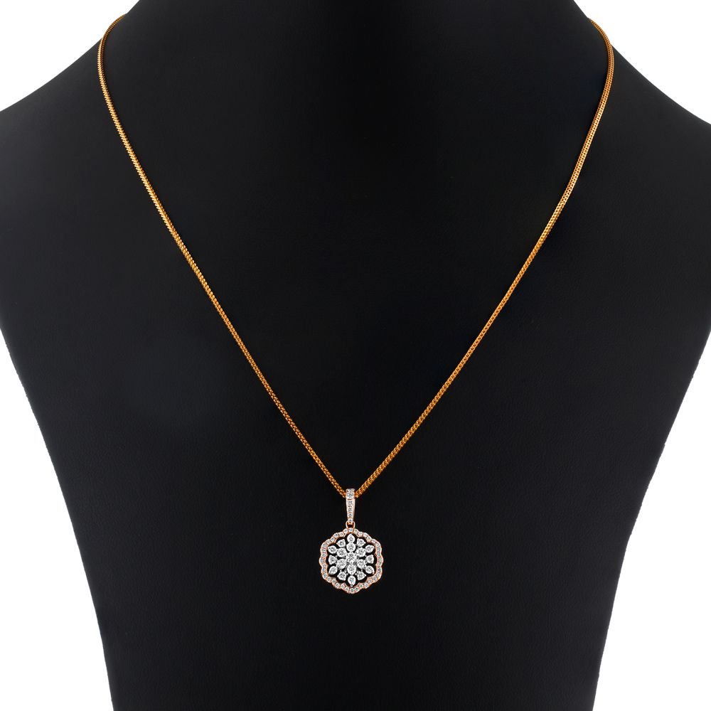 Mandala Design Diamond Pendant Set-All Jewellery-OSP23E32-D400X0B