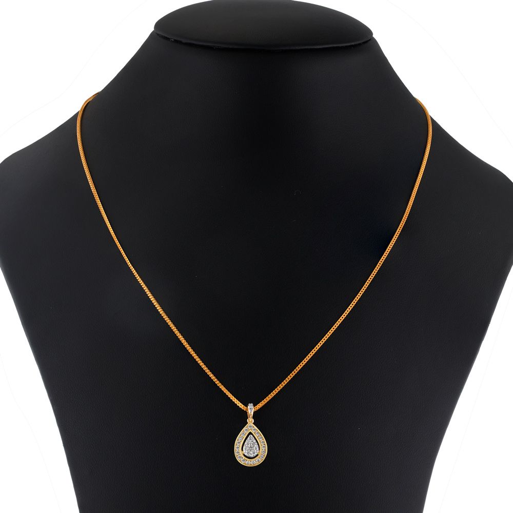 Pear Drop Design Diamond Pendant-Pendants-OPS23E33-D400R0B