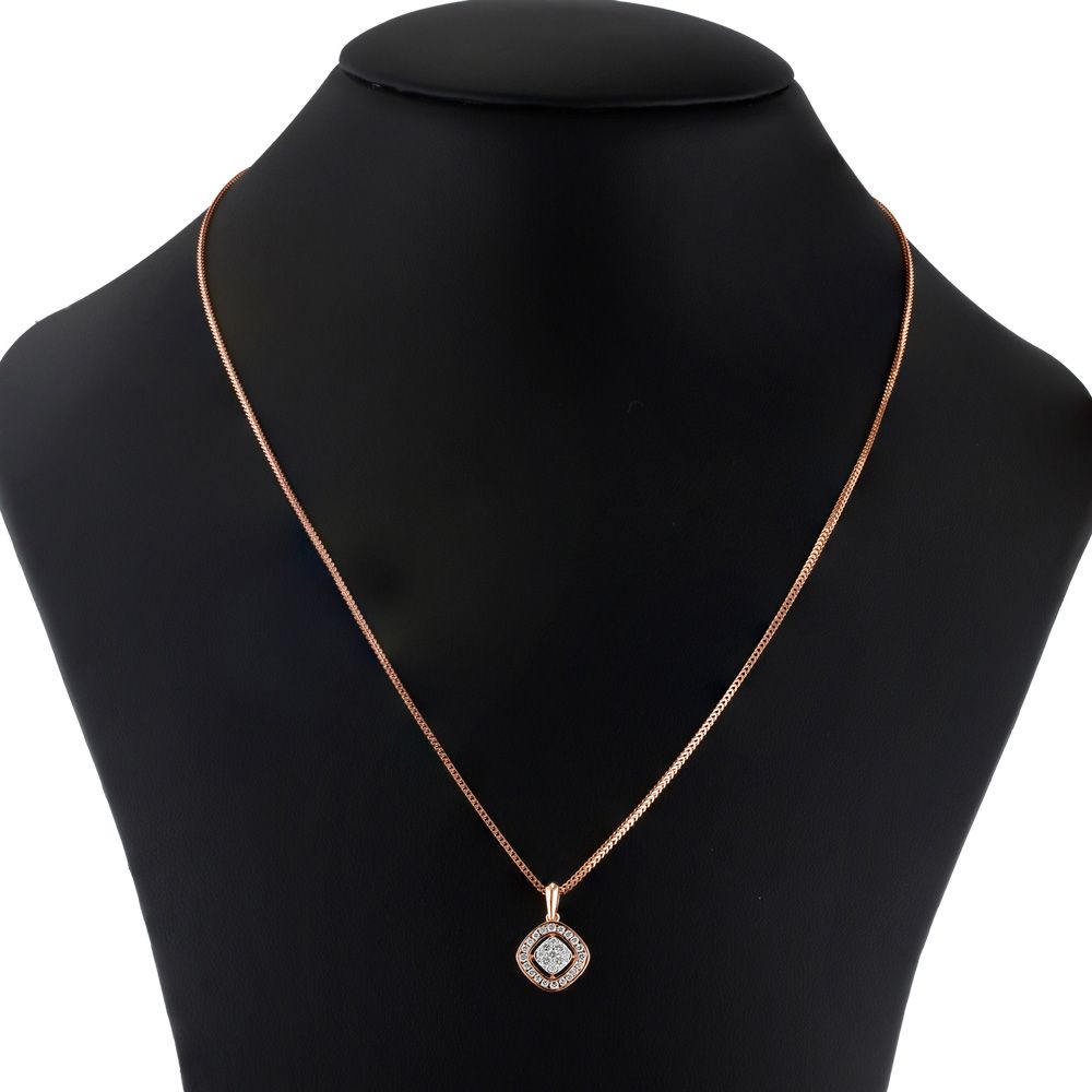 Dazzling Rose Gold and Diamond Pendant-Pendants-OPS23E34-D400X0B