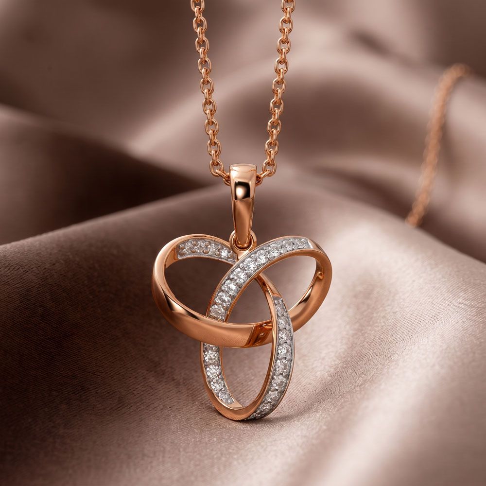 Luminous Swirl Diamond Rose Pendant-Pendants-OPS23E40-D400X0B
