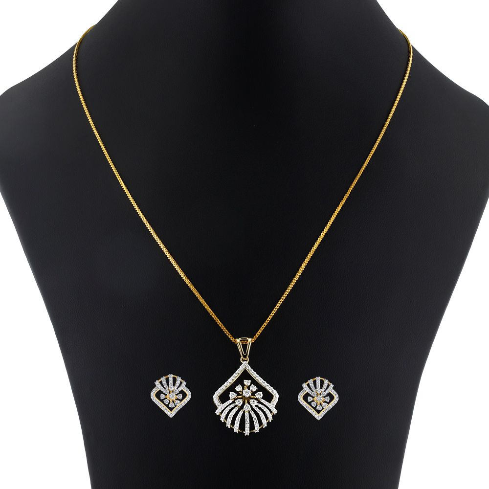 Enigmatic Yellow Gold Pendant Set-All Jewellery-OSP23E43-D400R0B
