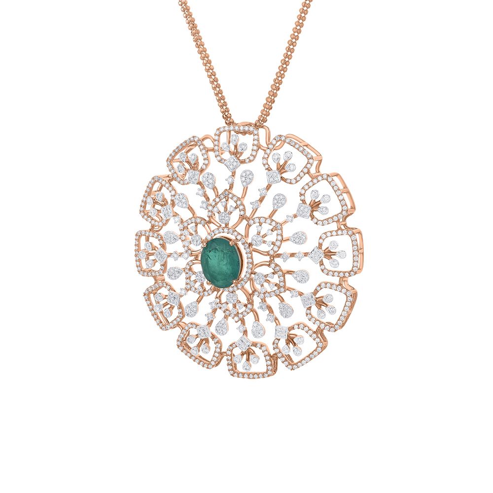 Enticing Floral Diamond Pendant-Pendants-OPS23E46-D326X0B