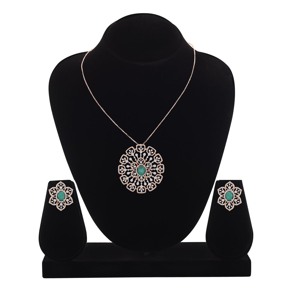 Enticing Floral Diamond Pendant Set-All Jewellery-OSP23E46-D326X0B