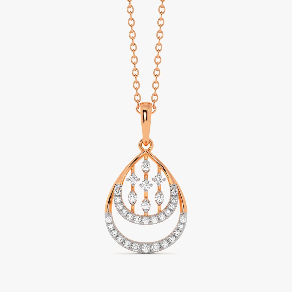 Radiant Drop Diamond Rose Pendant-Pendants-OPS24E33-D900X0C