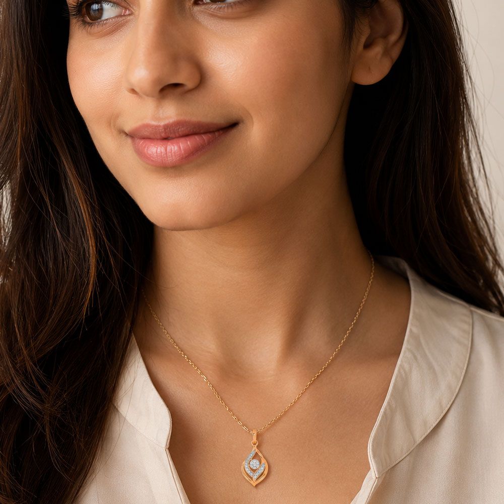 Twinkle Drop Diamond Pendant-Pendants-OPS24E45-D900X0C
