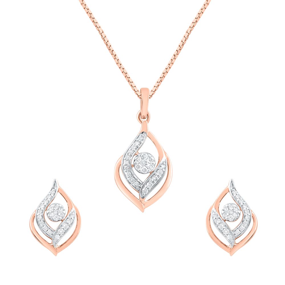 Delicate Diamond Earrings and Pendant Set-All Jewellery-OSP24E45-D900X0C