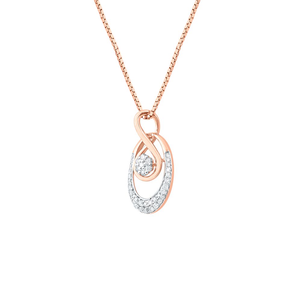 Blossom Oval Rose Gold Pendant Set-All Jewellery-OSP24E46-D900X0C
