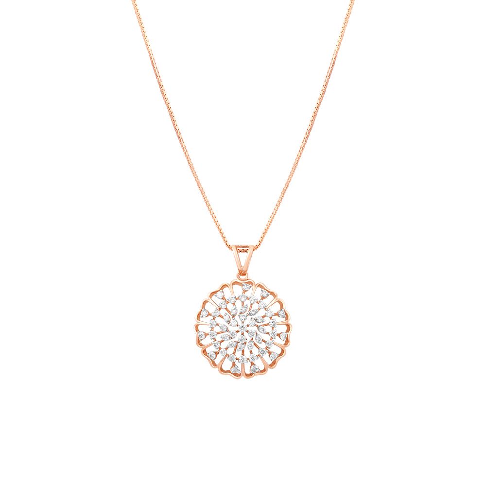 Floral Burst Diamond Pendant Set-All Jewellery-OSP24E51-D400X0C