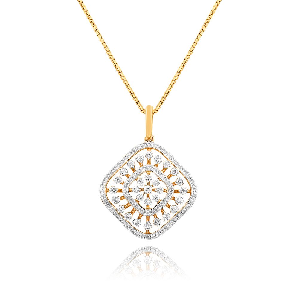 Pushp Dazzling Diamond Pendant Set-All Jewellery-OSP24E54-D400R0B