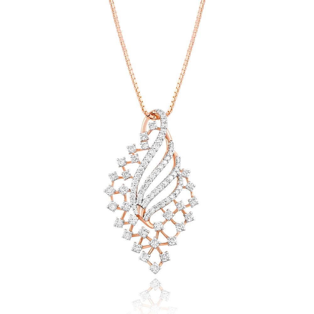 Radiant Diamond Leaf Pendant Set-All Jewellery-OSP25E03-DE00X0B
