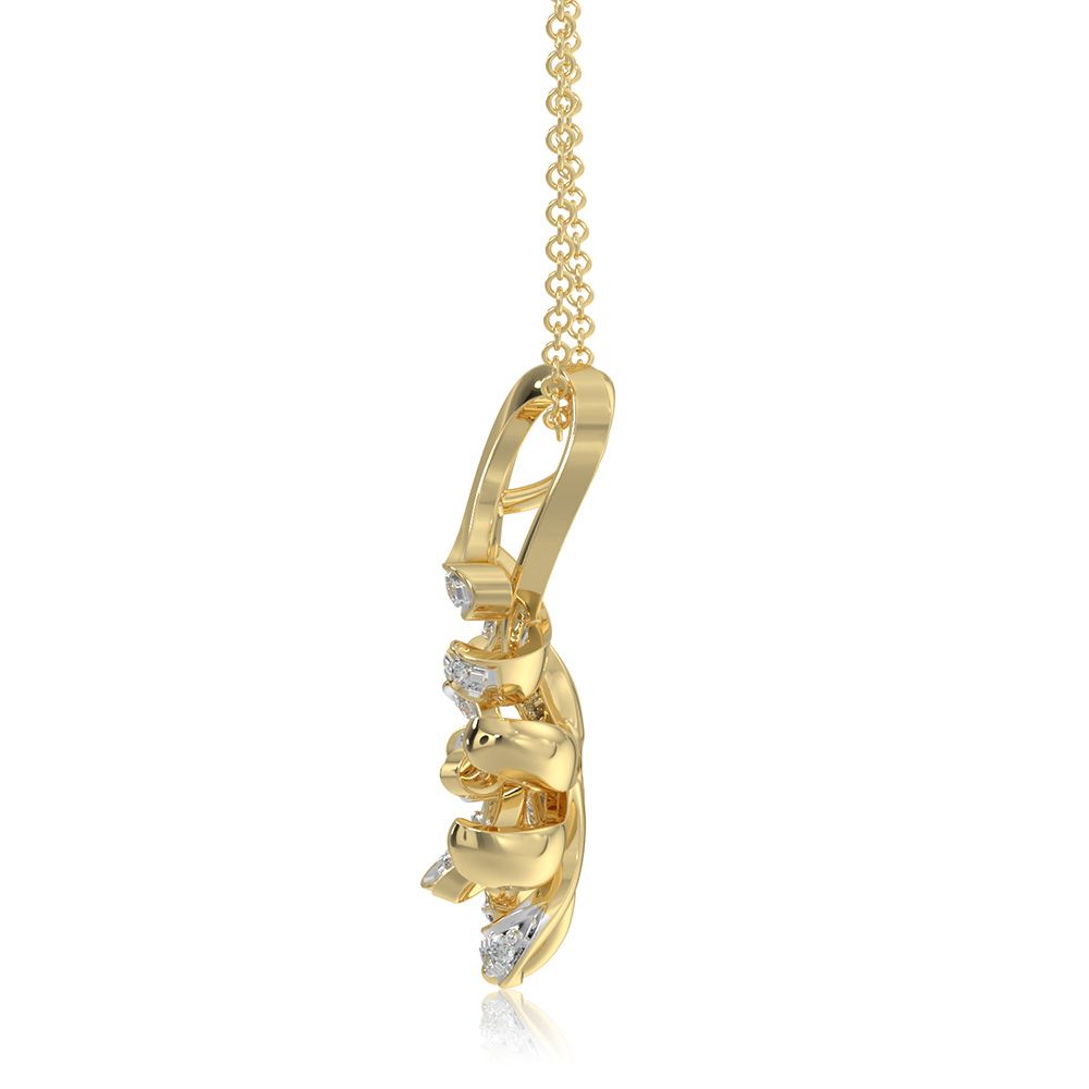 Floral Blossom 9Kt Yellow Gold Pendant-Pendants-OPS26E15-D400R0F