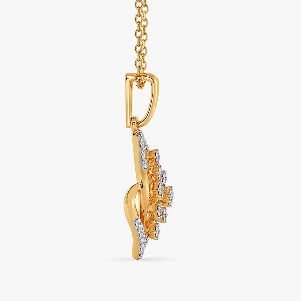 Delicate Beauty 14Kt Yellow Gold Diamond Pendant-Pendants-OPS26E16-D400R0C