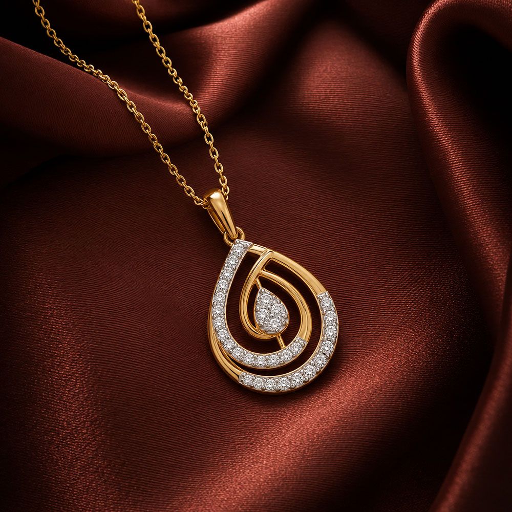 Everyday Elegance 14Kt Yellow Gold Diamond Pendant-Pendants-OPS26E18-D400R0C