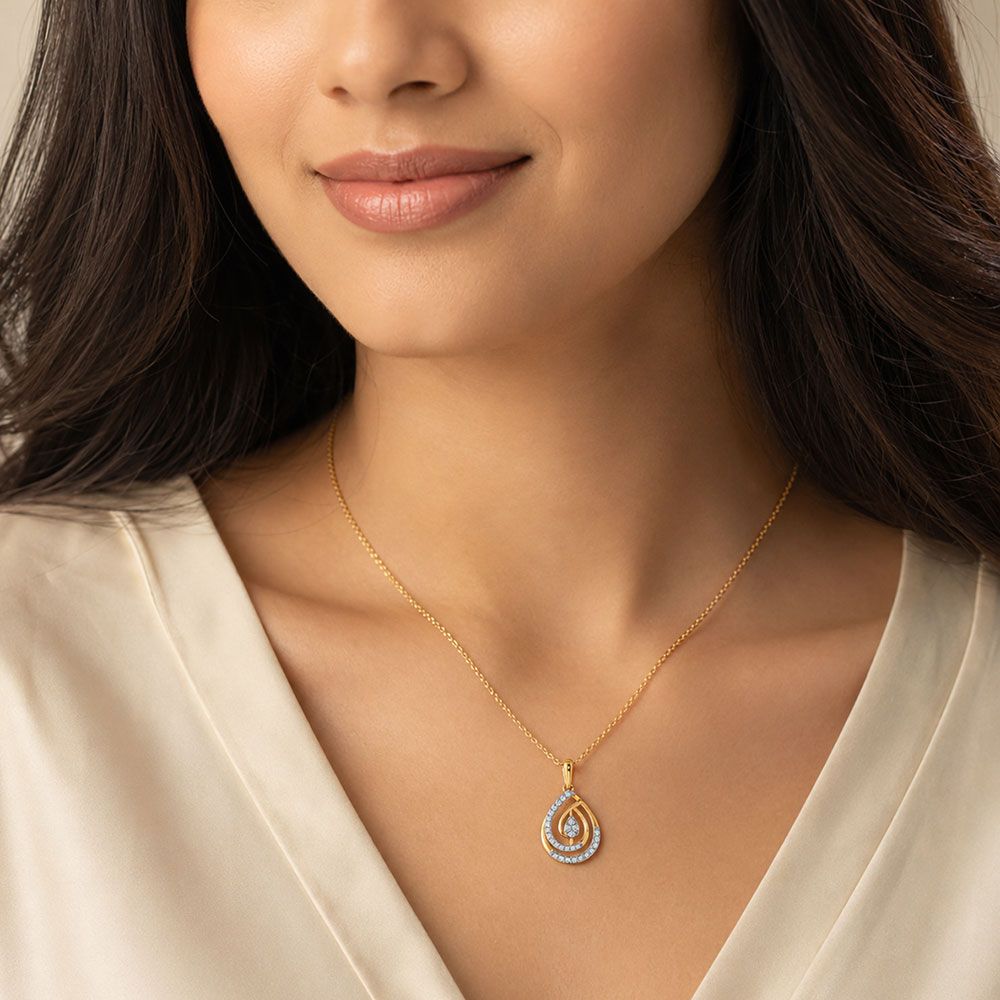 Everyday Elegance 14Kt Yellow Gold Diamond Pendant-Pendants-OPS26E18-D400R0C