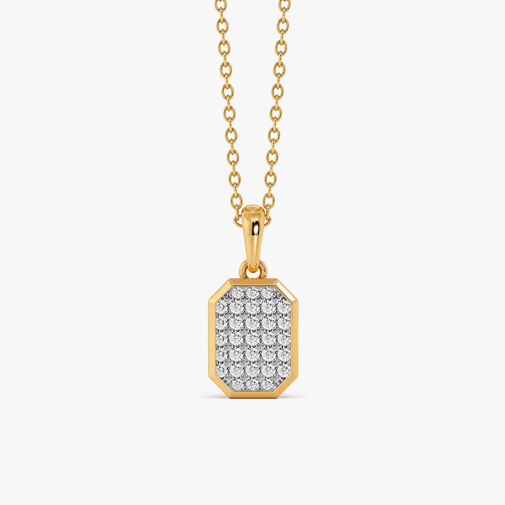Brilliant 14Kt Yellow Gold Diamond Pendant-Pendants-OPS26E25-D400R0C