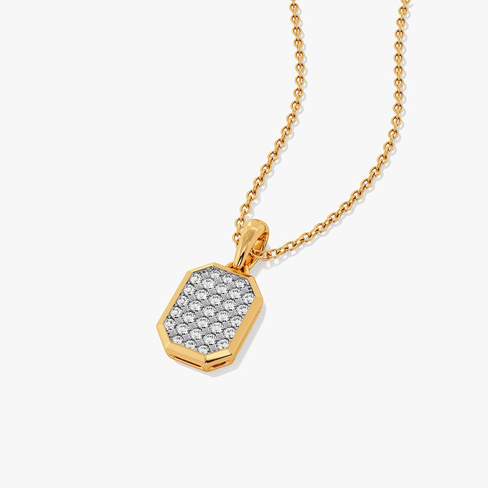 Brilliant 14Kt Yellow Gold Diamond Pendant-Pendants-OPS26E25-D400R0C