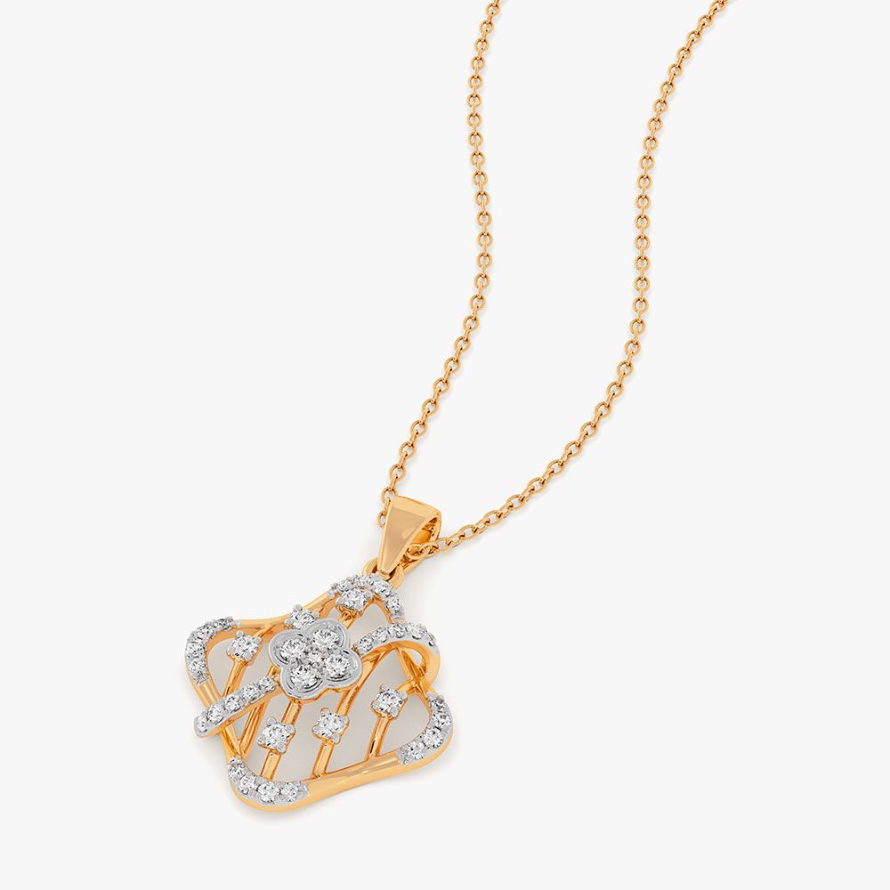Striking 14Kt Yellow Gold Diamond Pendant-Pendants-OPS26E27-D400R0C