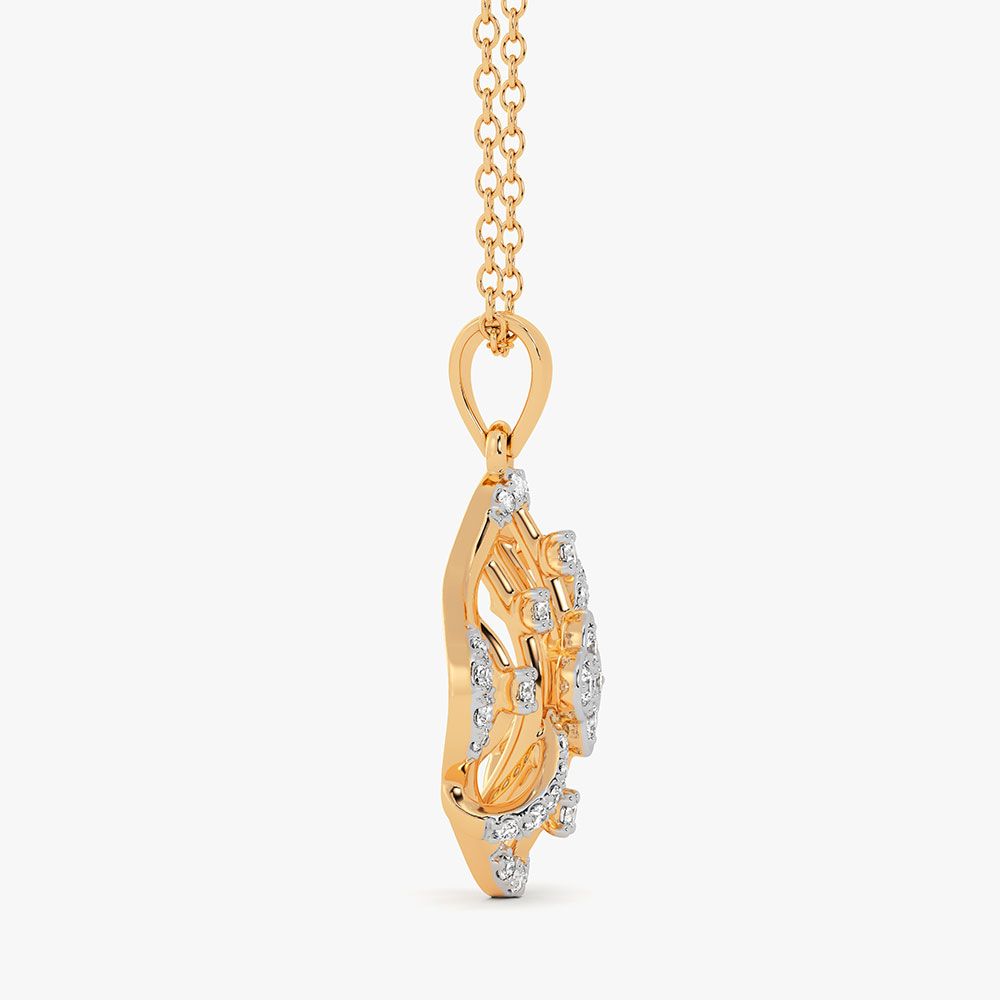 Striking 14Kt Yellow Gold Diamond Pendant-Pendants-OPS26E27-D400R0C