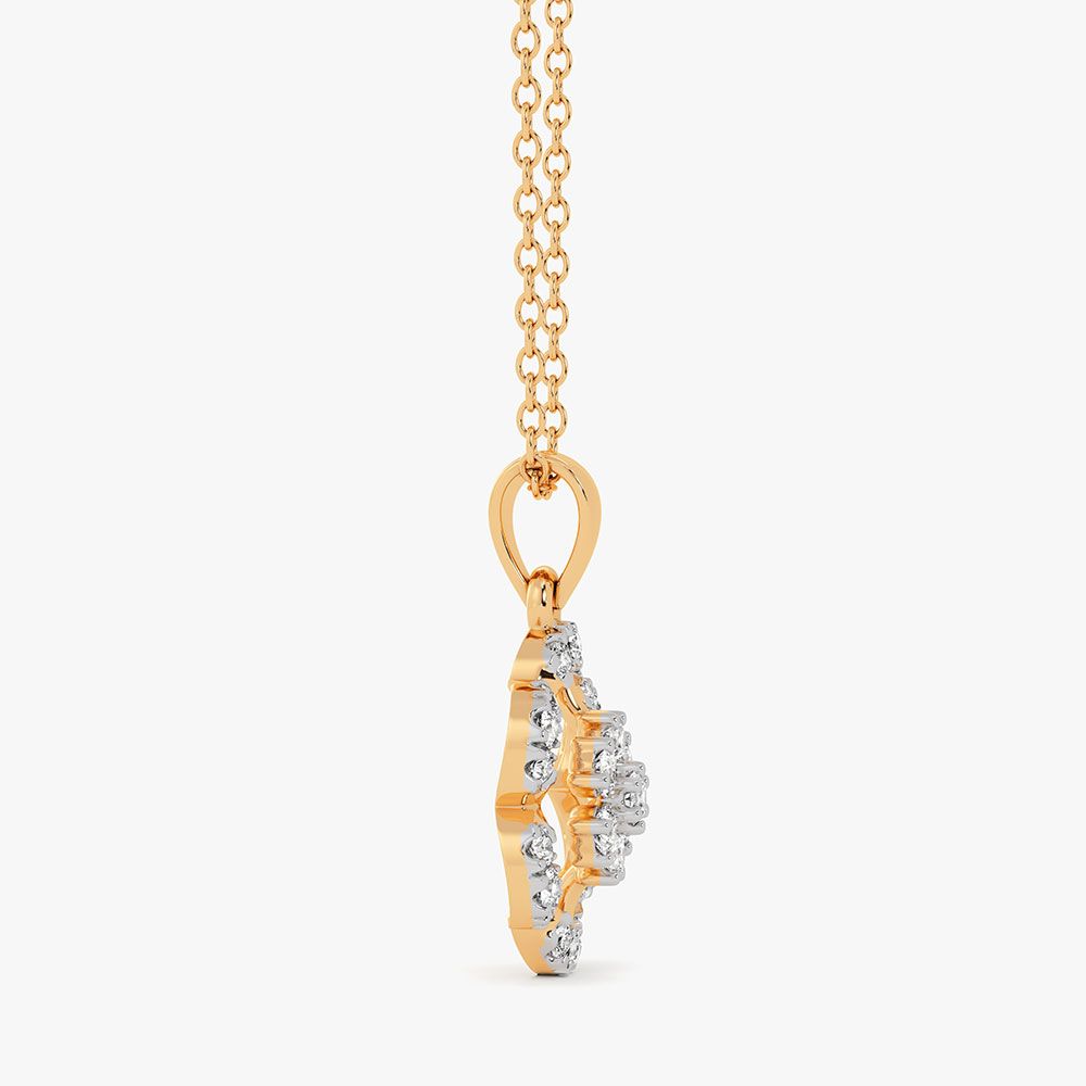 Versatile Bloom 14Kt Yellow Gold Diamond Pendant-Pendants-OPS26E31-D400R0C