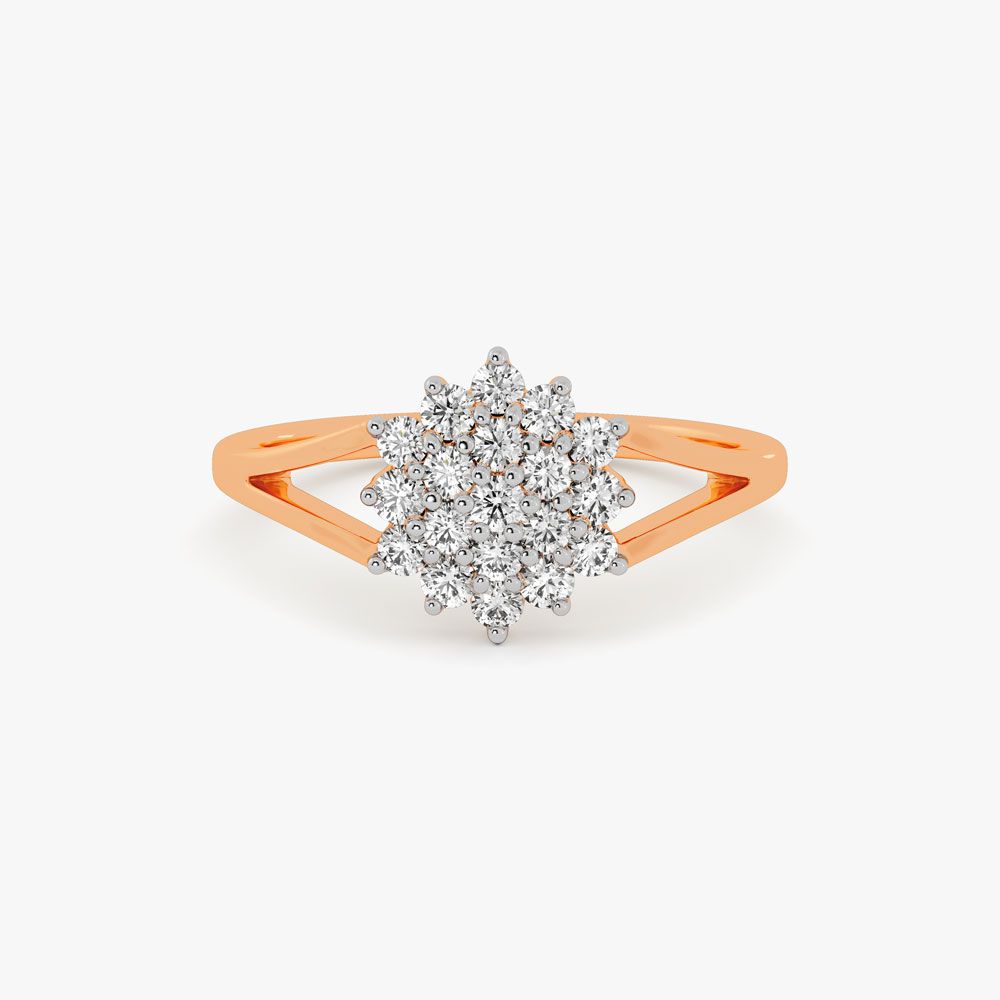 Floral Diamond Finger Ring-Rings-ORG08011
