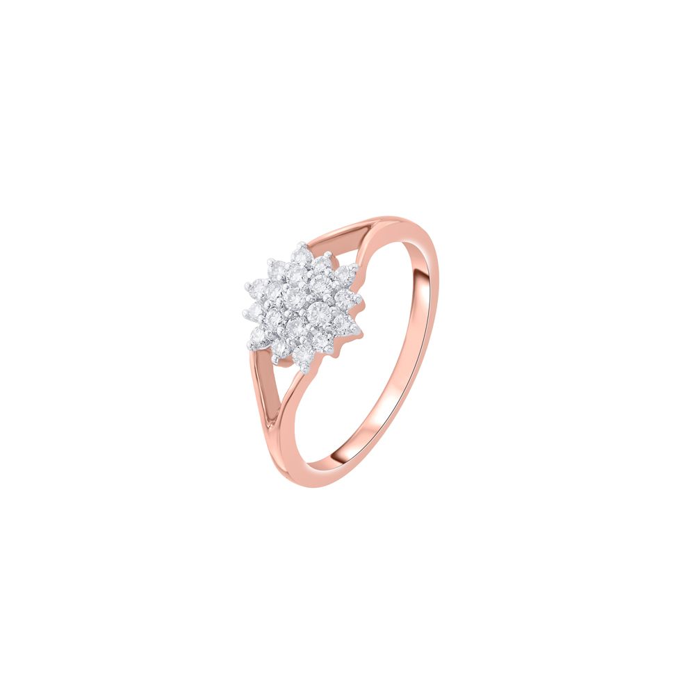 Floral Diamond Finger Ring-Rings-ORG08011