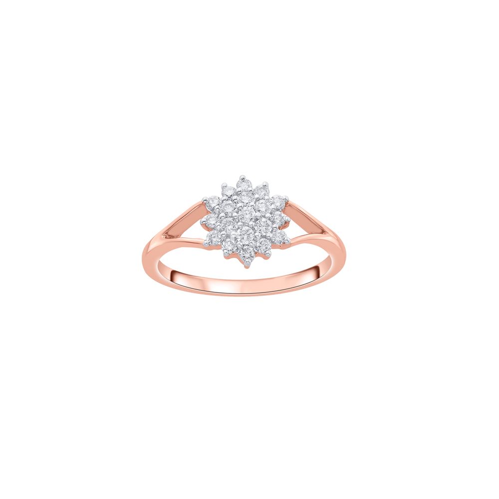 Floral Diamond Finger Ring-Rings-ORG08011