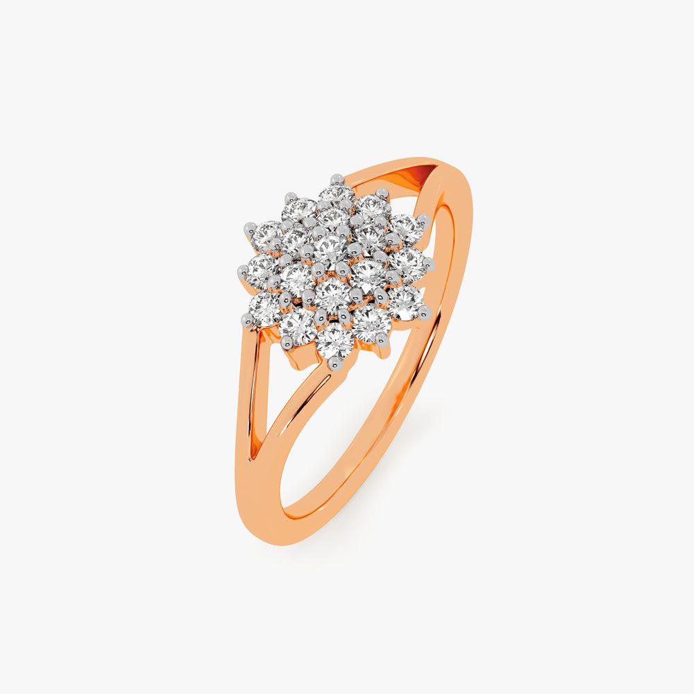 Floral Diamond Finger Ring-Rings-ORG08011