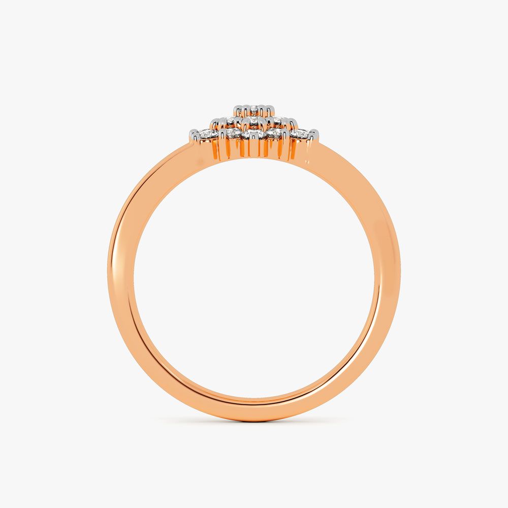 Floral Diamond Finger Ring-Rings-ORG08011