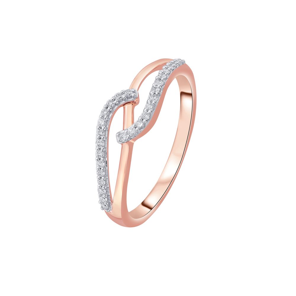 Sophisticated 18KT Rose Gold Finger Ring-Rings-ORG14046-D400XFB