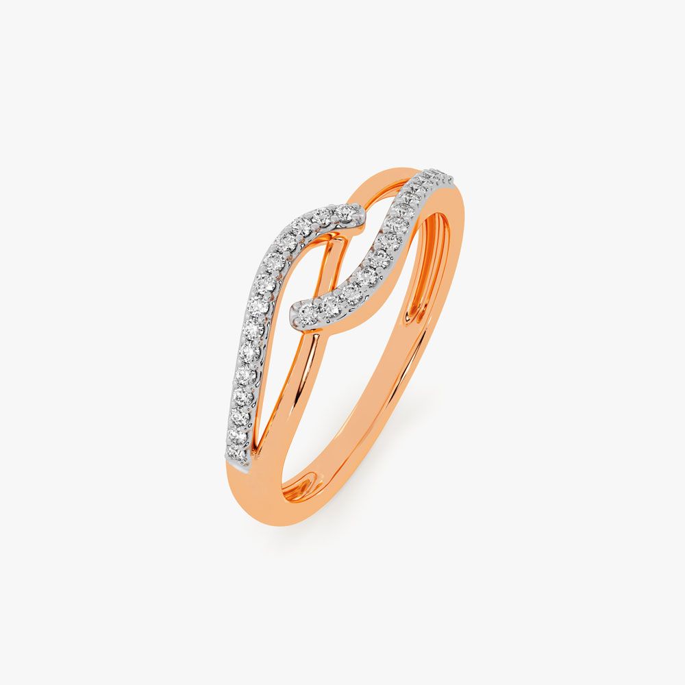 Sophisticated 18KT Rose Gold Finger Ring-Rings-ORG14046