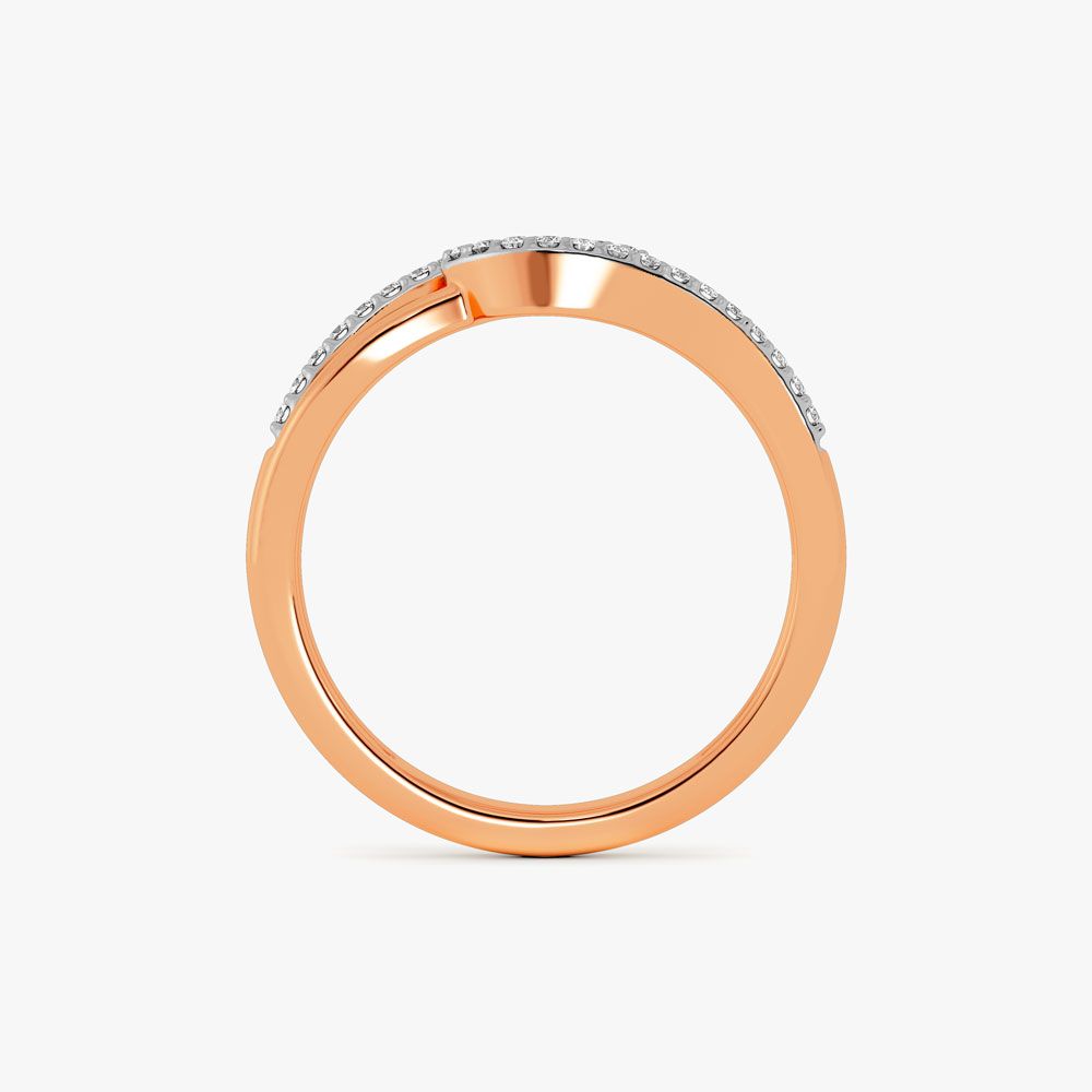 Sophisticated 18KT Rose Gold Finger Ring-Rings-ORG14046