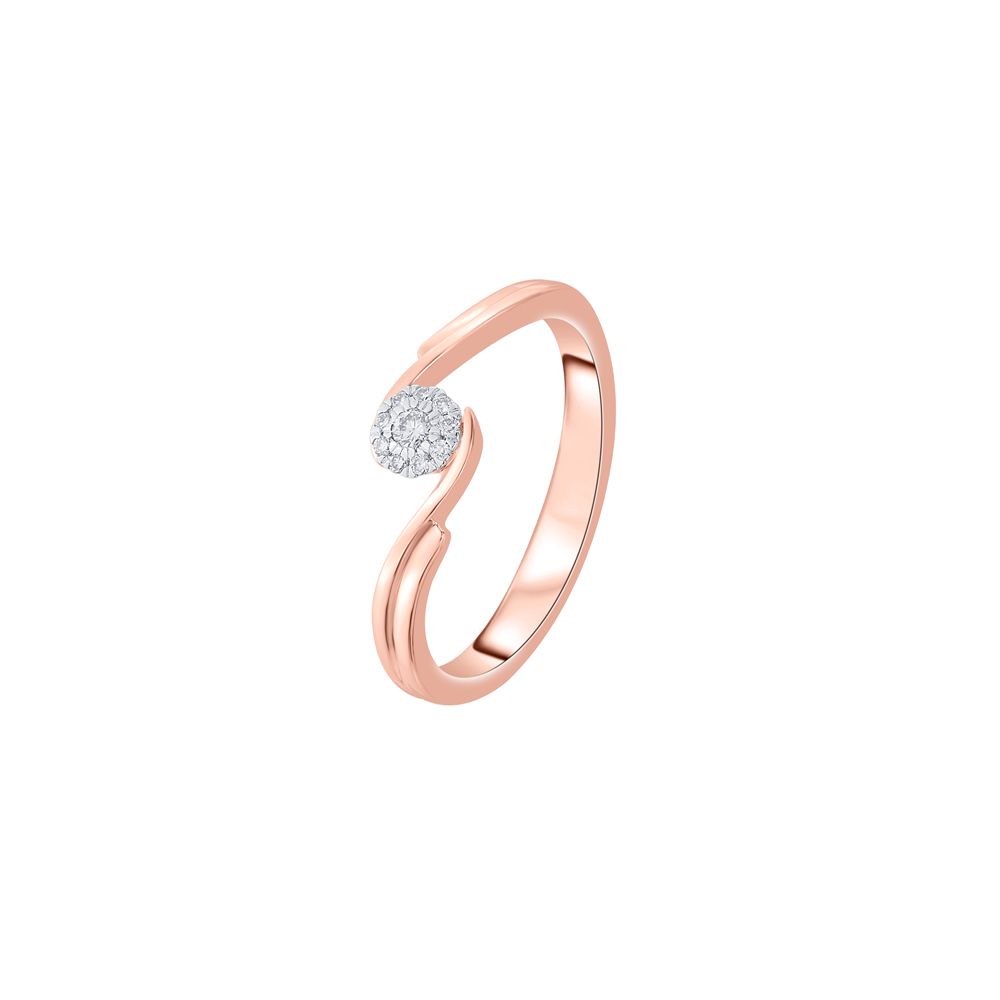 Sparkling Diamond Ring Crafted in 14KT Rose Gold-Rings-ORG14054