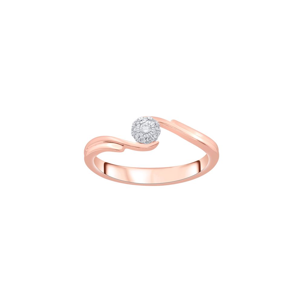 Sparkling Diamond Ring Crafted in 14KT Rose Gold-Rings-ORG14054