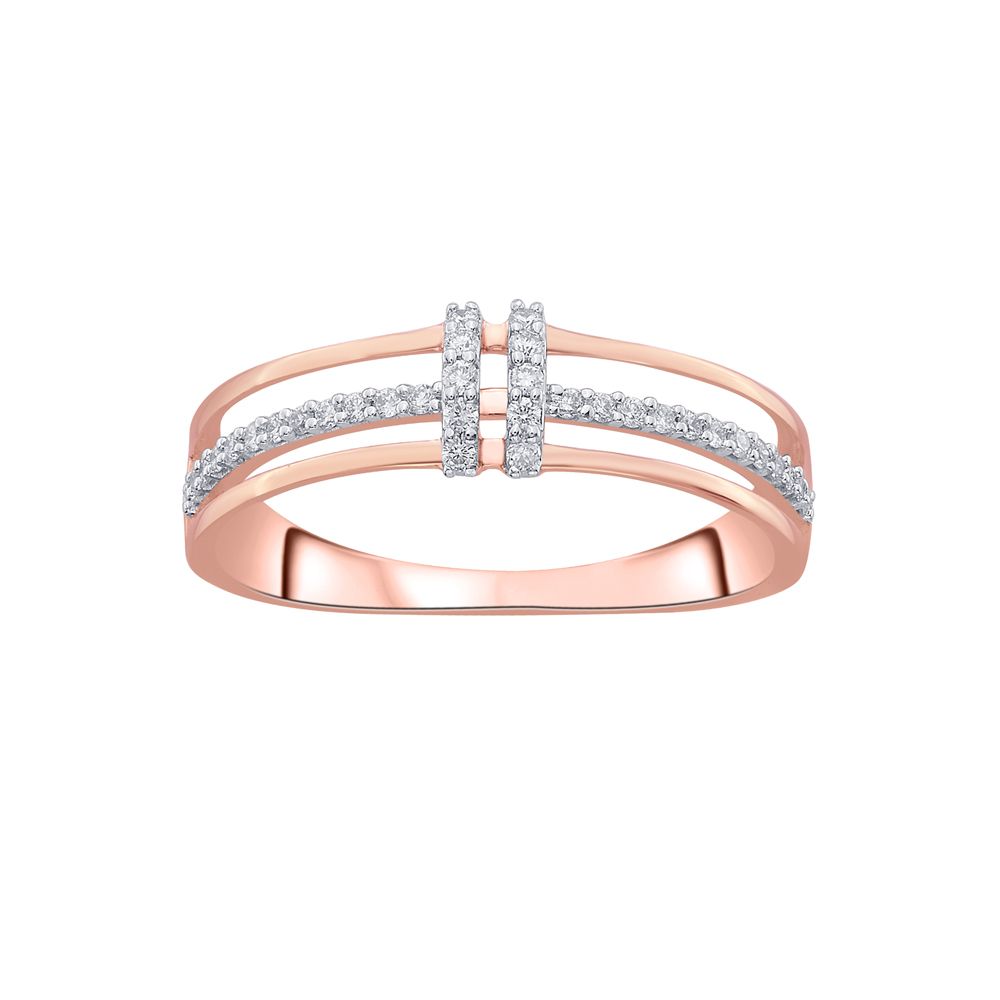Dainty Rose Gold and Diamond Finger Ring-Rings-ORG14067