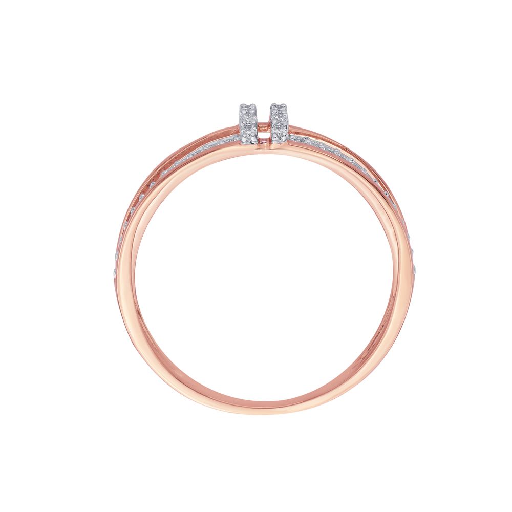 Dainty Rose Gold and Diamond Finger Ring-Rings-ORG14067