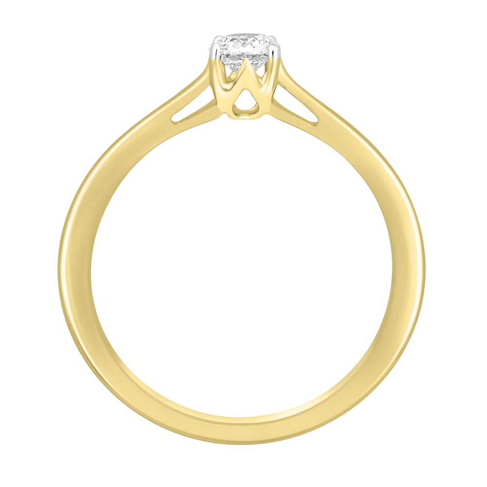 Subtle Diamond and Gold Crown Star Finger Ring-Rings-ORG16049