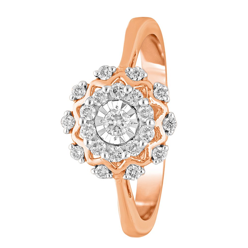 Floral 14KT Rose Gold Finger Ring-Rings-ORG16454