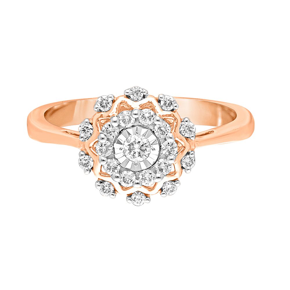Floral 14KT Rose Gold Finger Ring-Rings-ORG16454