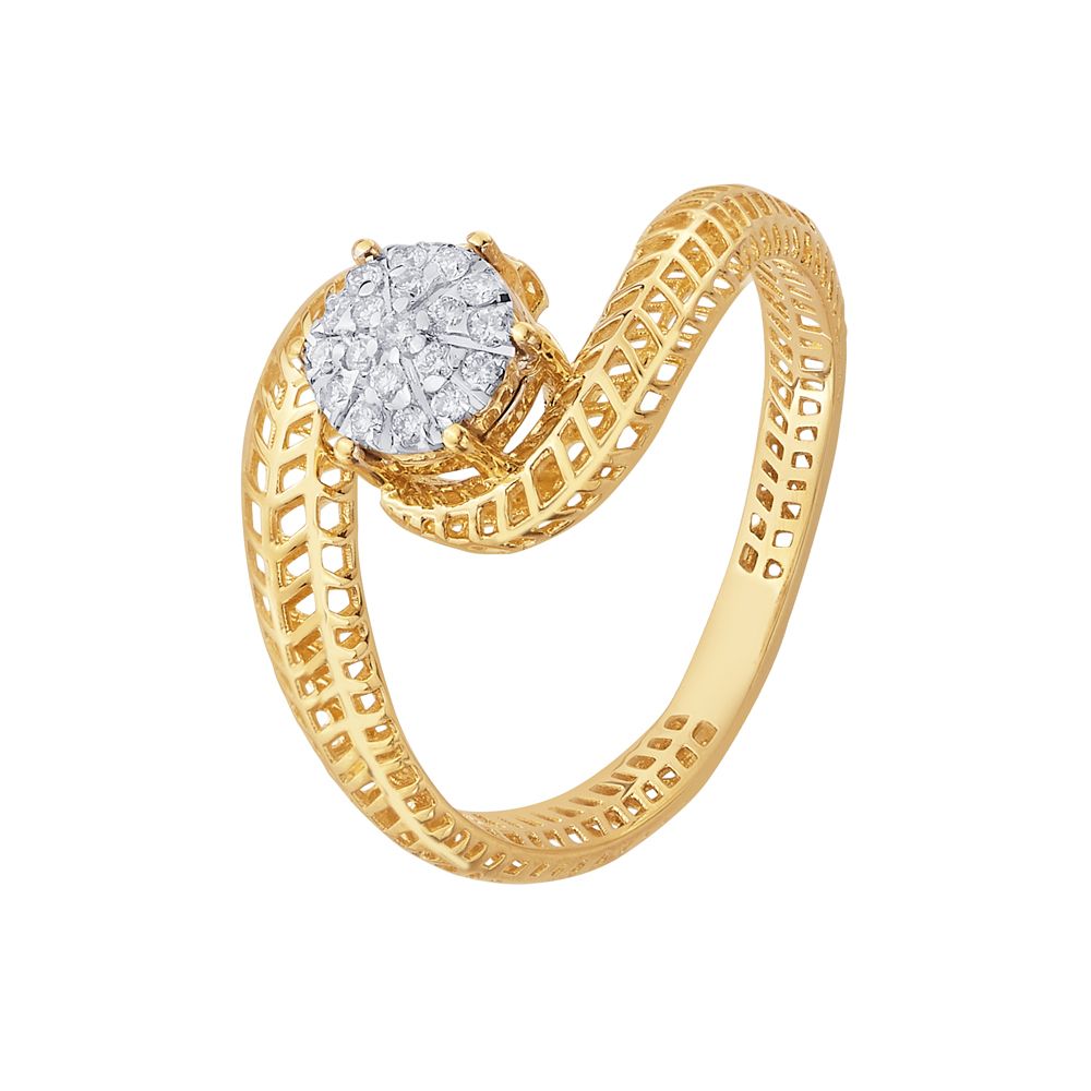 Curved Diamond Finger Ring-Rings-ORG17001