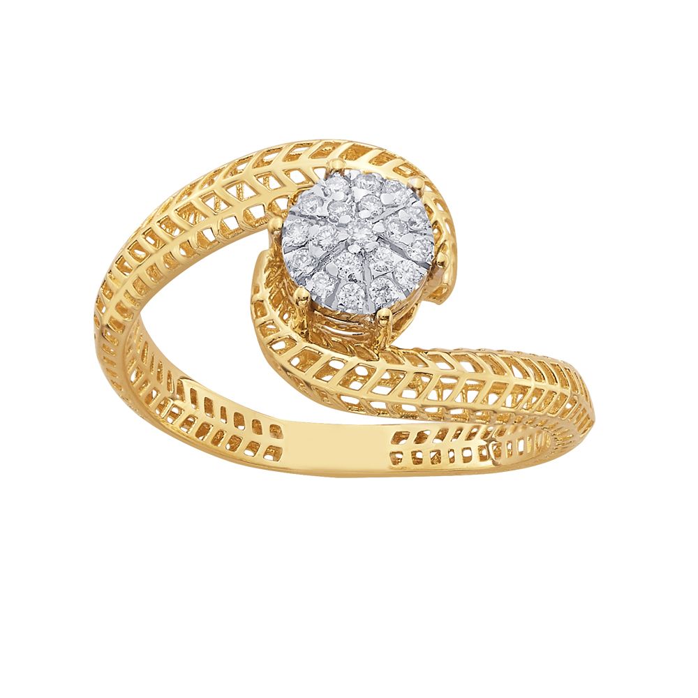Curved Diamond Finger Ring-Rings-ORG17001