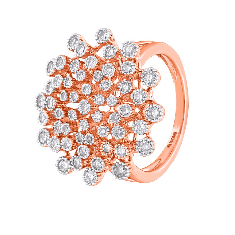 Petalled Finger Ring in Rose Gold-Rings-ORG18065