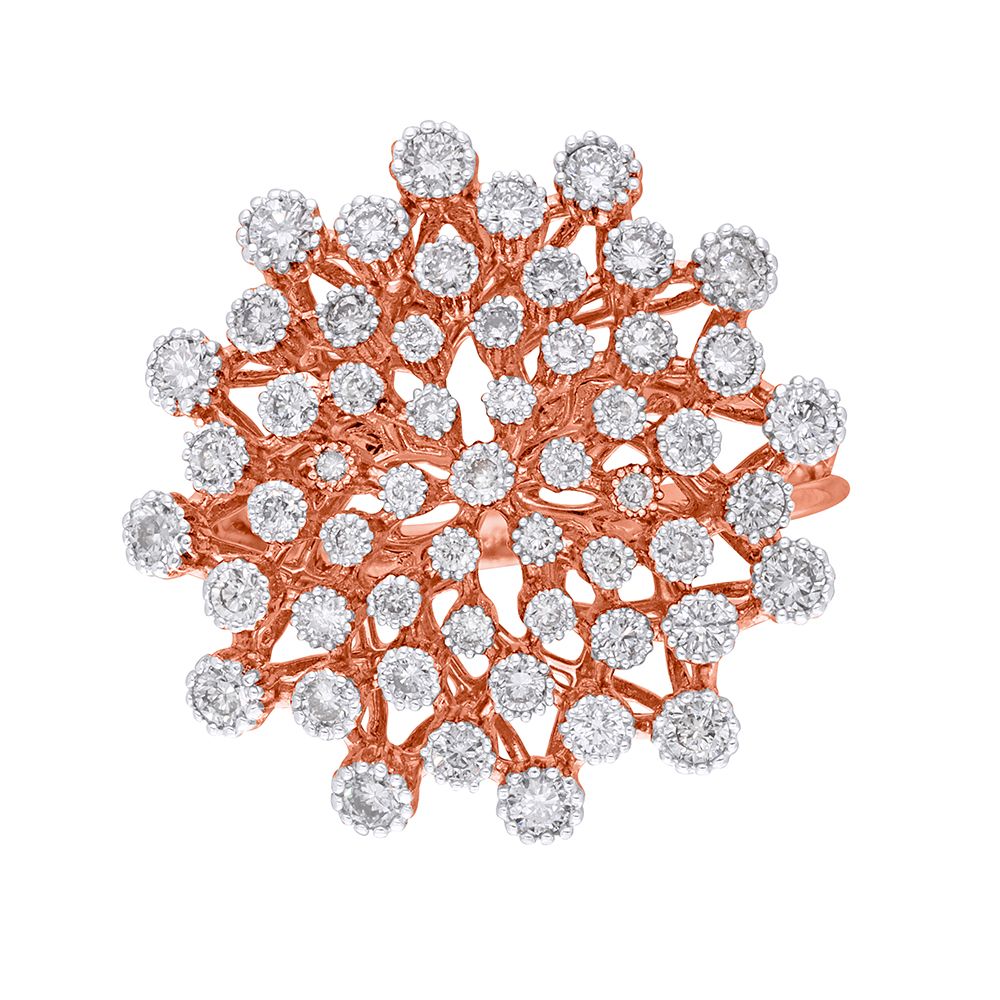 Petalled Finger Ring in Rose Gold-Rings-ORG18065