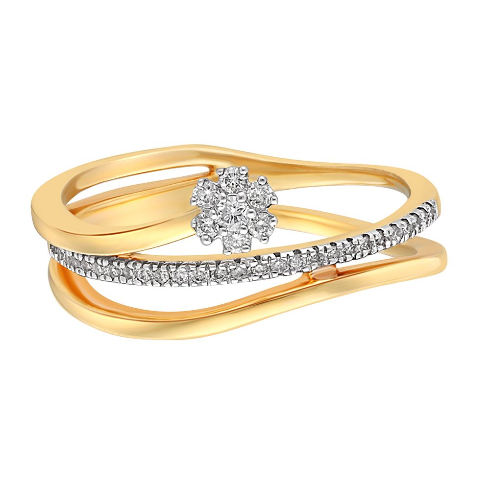 Spiral Design Diamond Finger Ring-Rings-ORG18077