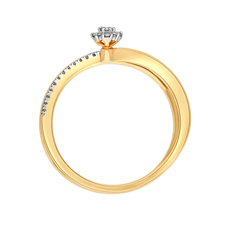 Spiral Design Diamond Finger Ring-Rings-ORG18077